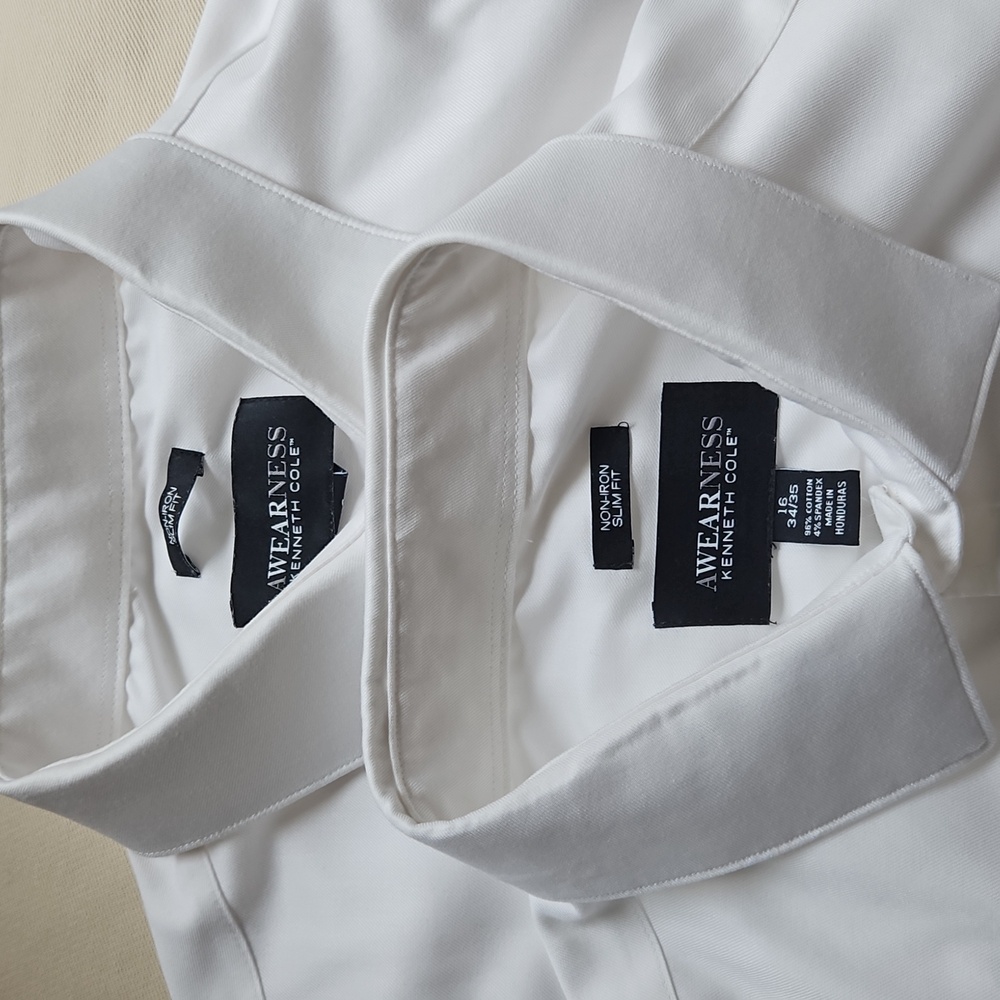 Kenneth Cole Men's White Dress Shirt